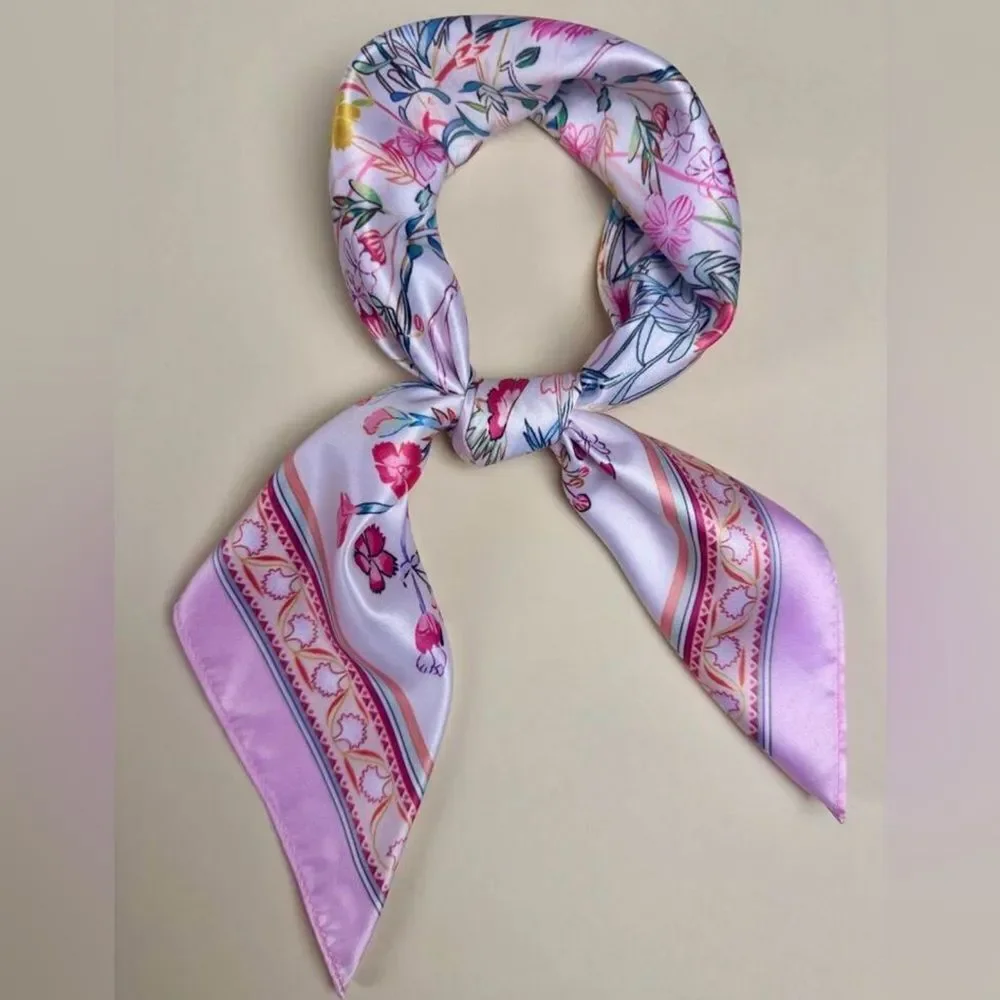 Floral Scarf in Pink and Multicolor G15